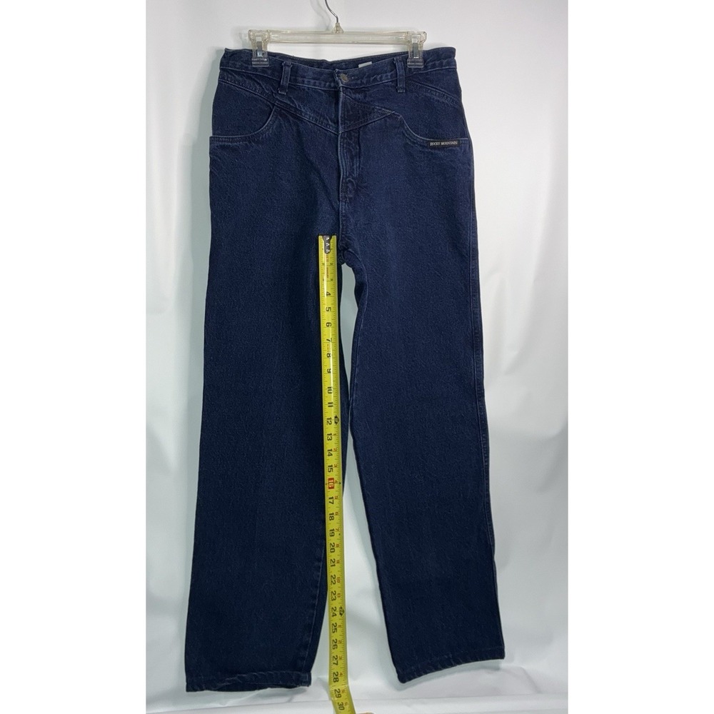 Rocky Mountain Vintage Jeans Womens 33 / 15 Navy Blue Bareback Western Denim - Picture 7 of 9